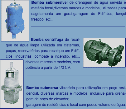 Vendas e Manutenção de Bombas d'água.